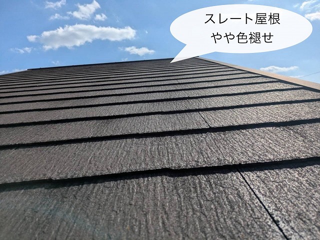 現地調査　屋根　色褪せ