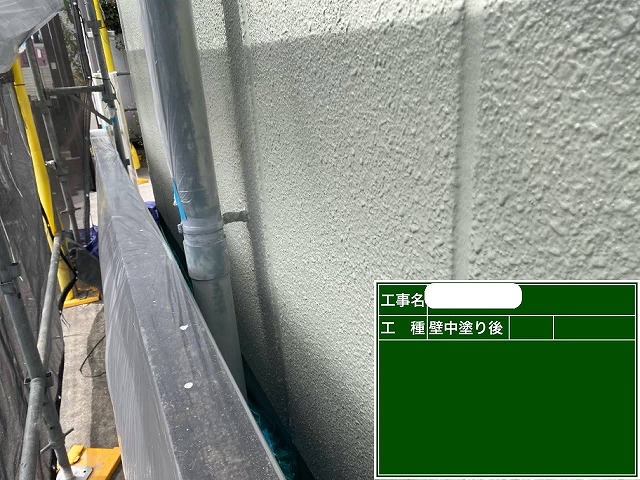ALC外壁中塗り完了