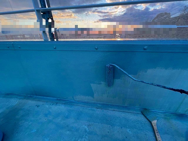 ベランダ　ウレタン塗膜防水　1層目
