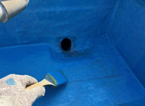 防水工事　ｳﾚﾀﾝ2層目