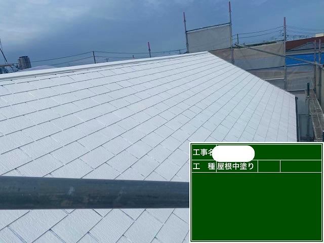 白く塗られた屋根全景
